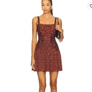 Saylor Polka Dot Burgundy Mini Dress